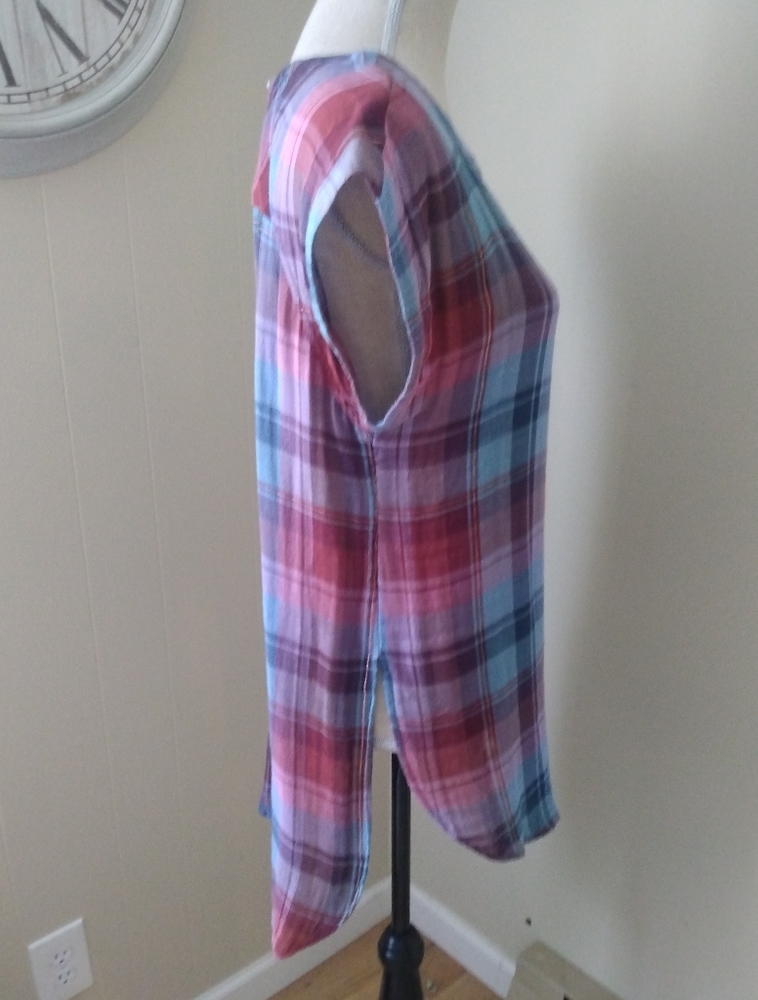 Akemi + Kin/Anthropologie Long Plaid Top - Picture 3 of 5